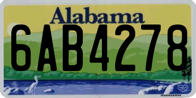 AL license plate 6AB4278