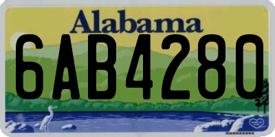AL license plate 6AB4280