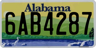 AL license plate 6AB4287