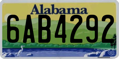 AL license plate 6AB4292
