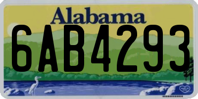AL license plate 6AB4293
