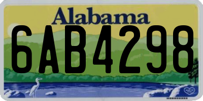 AL license plate 6AB4298