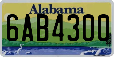 AL license plate 6AB4300