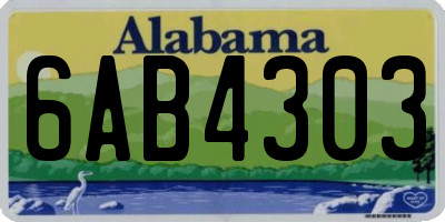 AL license plate 6AB4303