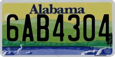 AL license plate 6AB4304