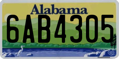 AL license plate 6AB4305
