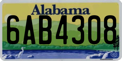 AL license plate 6AB4308