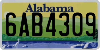 AL license plate 6AB4309