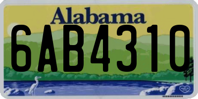 AL license plate 6AB4310
