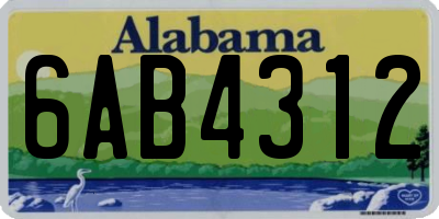 AL license plate 6AB4312