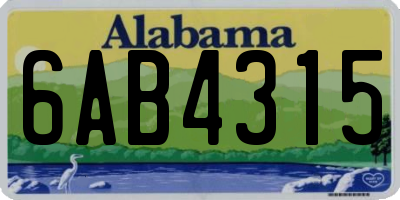 AL license plate 6AB4315