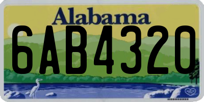 AL license plate 6AB4320