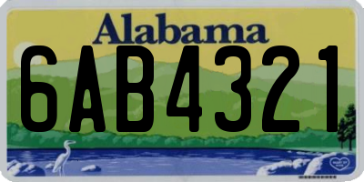 AL license plate 6AB4321