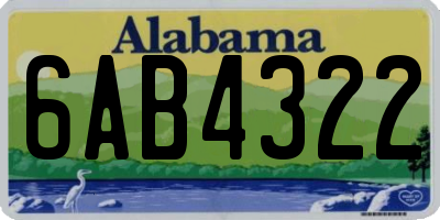 AL license plate 6AB4322
