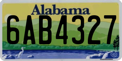 AL license plate 6AB4327