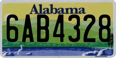 AL license plate 6AB4328