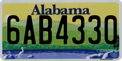 AL license plate 6AB4330