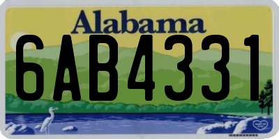 AL license plate 6AB4331