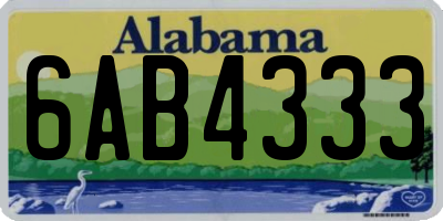 AL license plate 6AB4333