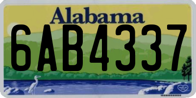 AL license plate 6AB4337
