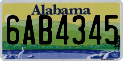 AL license plate 6AB4345