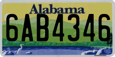 AL license plate 6AB4346