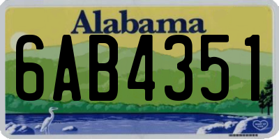 AL license plate 6AB4351