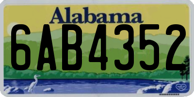 AL license plate 6AB4352