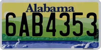 AL license plate 6AB4353