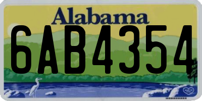AL license plate 6AB4354