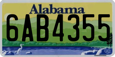 AL license plate 6AB4355