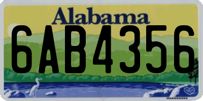 AL license plate 6AB4356