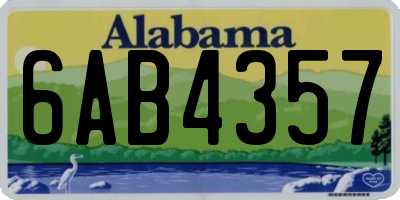 AL license plate 6AB4357