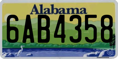 AL license plate 6AB4358
