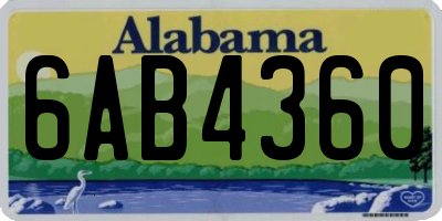 AL license plate 6AB4360