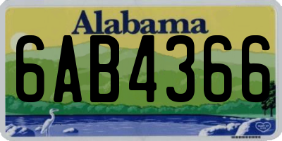 AL license plate 6AB4366