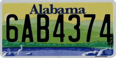 AL license plate 6AB4374