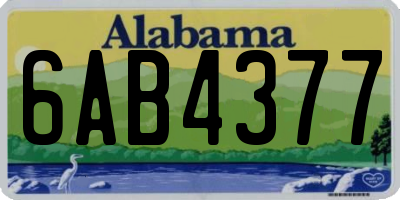 AL license plate 6AB4377