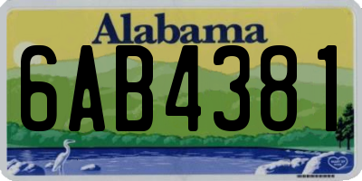 AL license plate 6AB4381