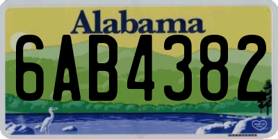 AL license plate 6AB4382