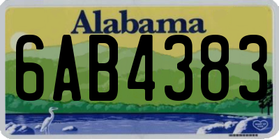 AL license plate 6AB4383