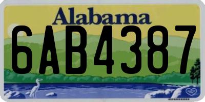 AL license plate 6AB4387