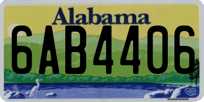 AL license plate 6AB4406