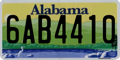 AL license plate 6AB4410