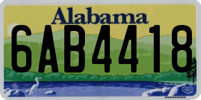 AL license plate 6AB4418