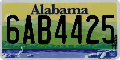 AL license plate 6AB4425