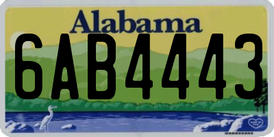 AL license plate 6AB4443