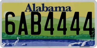 AL license plate 6AB4444