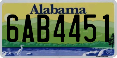 AL license plate 6AB4451