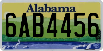 AL license plate 6AB4456